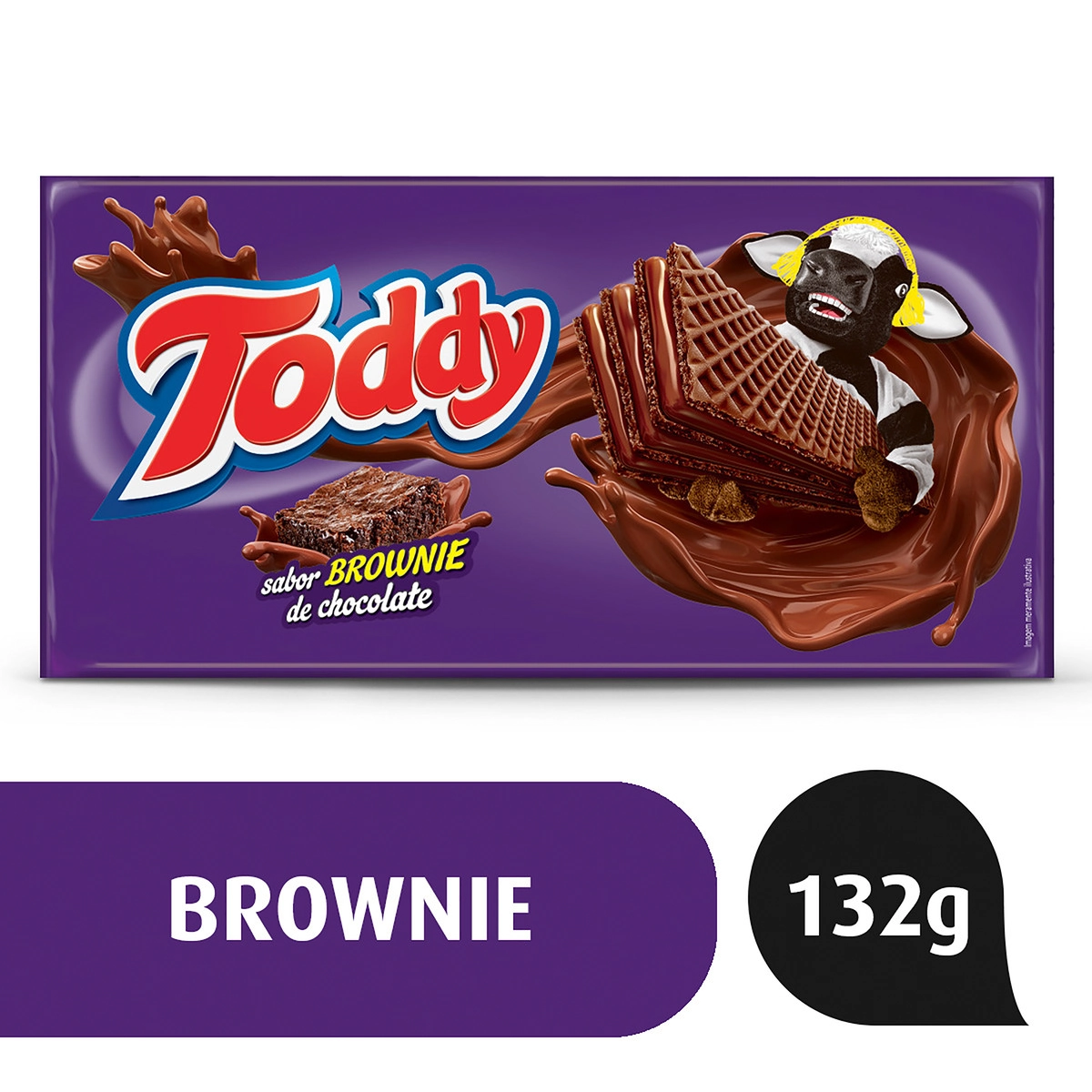 Biscoito Wafer Recheio Brownie De Chocolate Toddy Pacote 132g