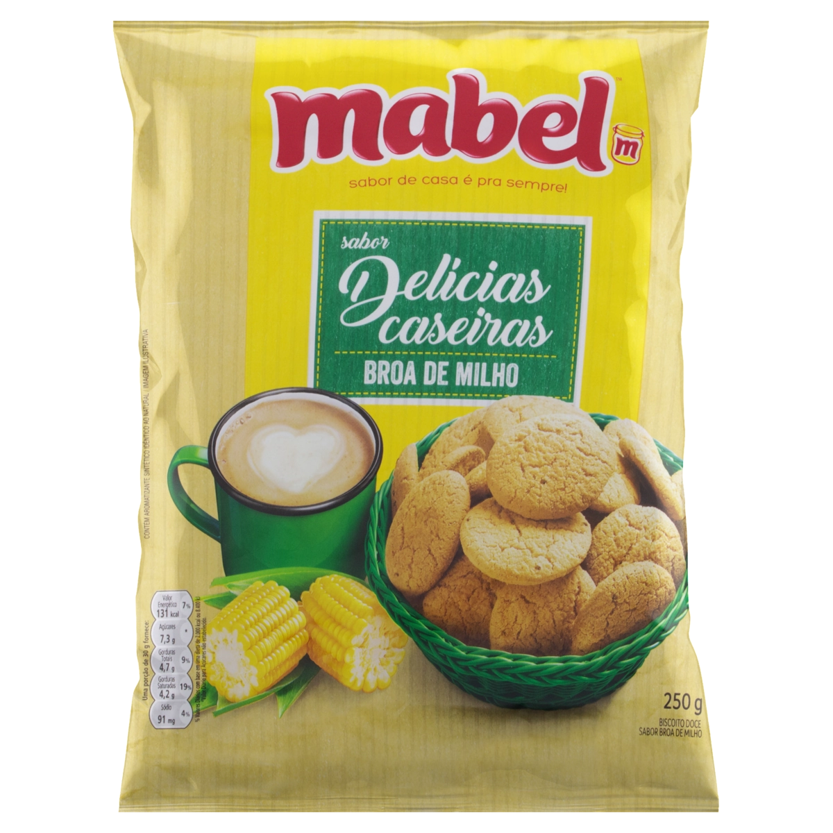 Biscoito Broa Milho Mabel Delícias Caseiras Pacote 250g