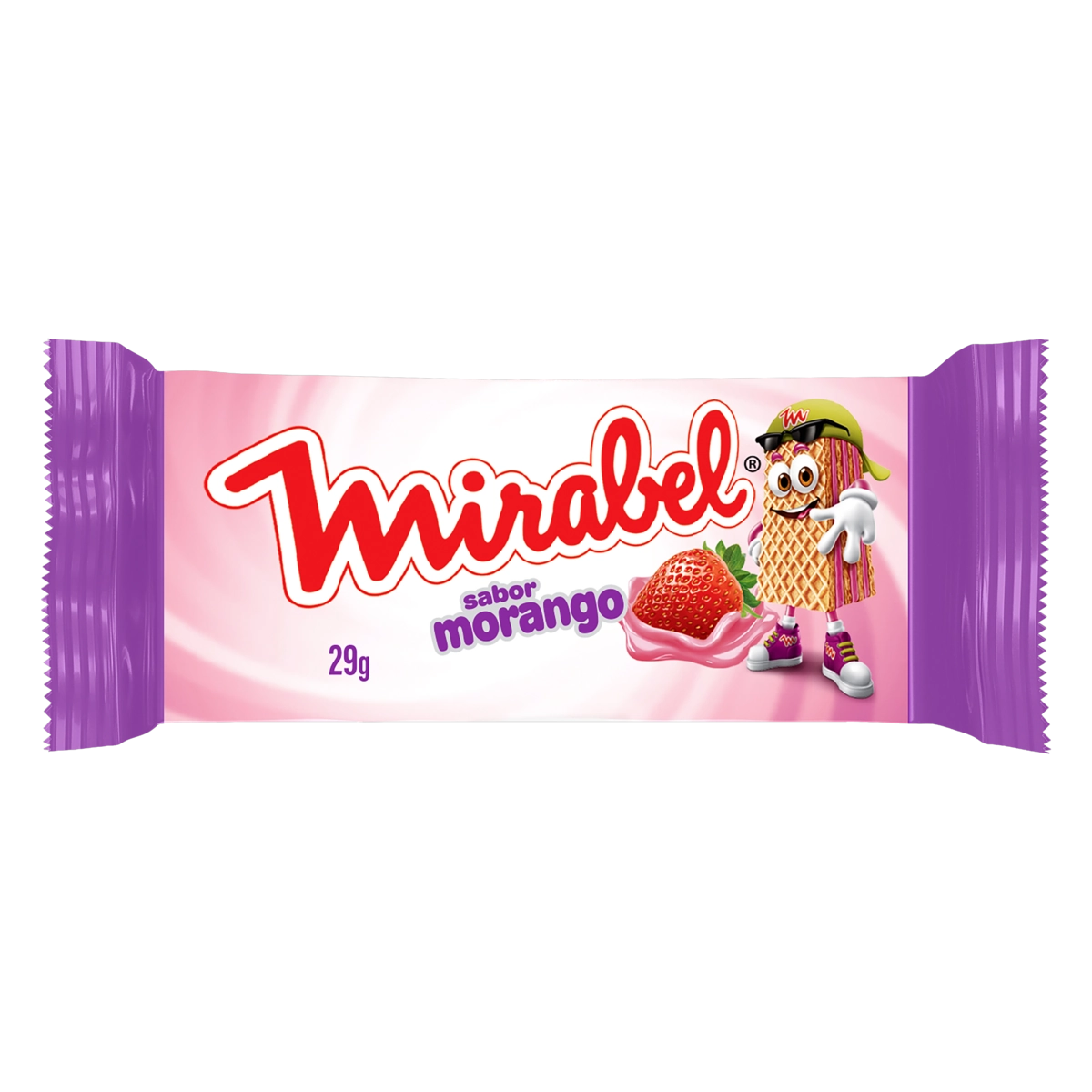 Minibiscoito Wafer Recheio Morango Mirabel Pacote 29g