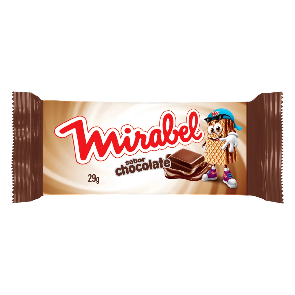 Minibiscoito Wafer Recheio Chocolate Mirabel Pacote 29g
