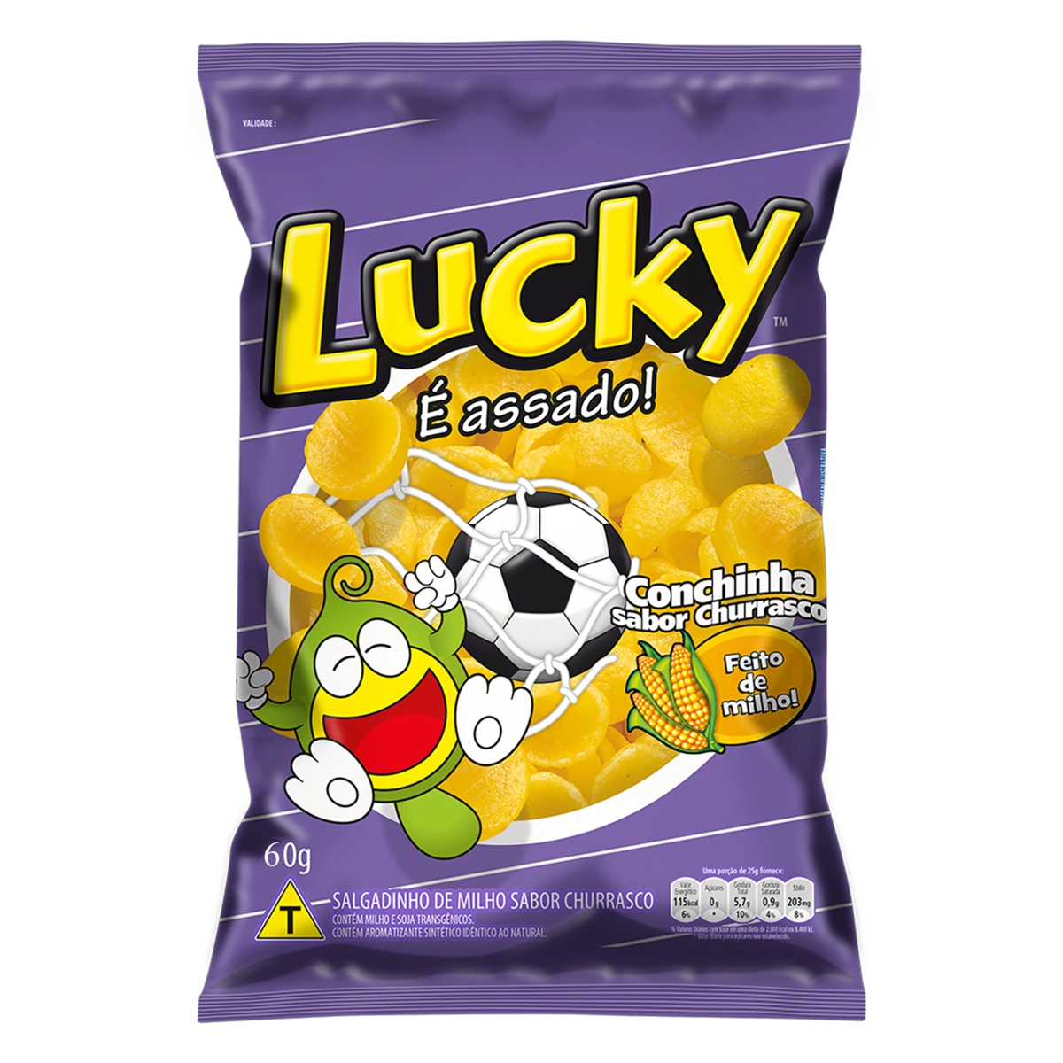 Salgadinho De Milho Concha Churrasco Lucky Pacote 60g