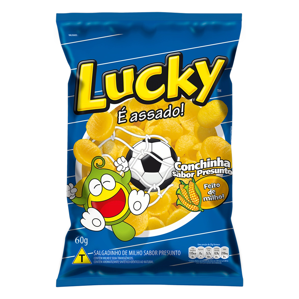 Salgadinho De Milho Concha Presunto Lucky Pacote 60g