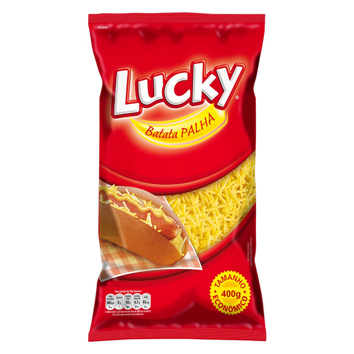 Batata Palha Lucky Pacote 400g Tamanho Econômico