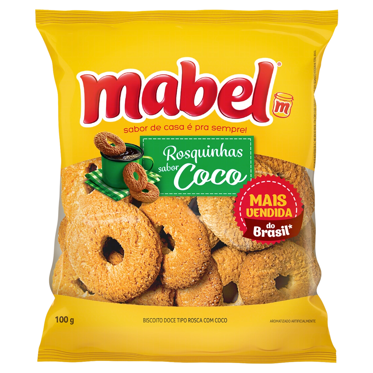 Biscoito Rosquinha Coco Mabel Pacote 100g