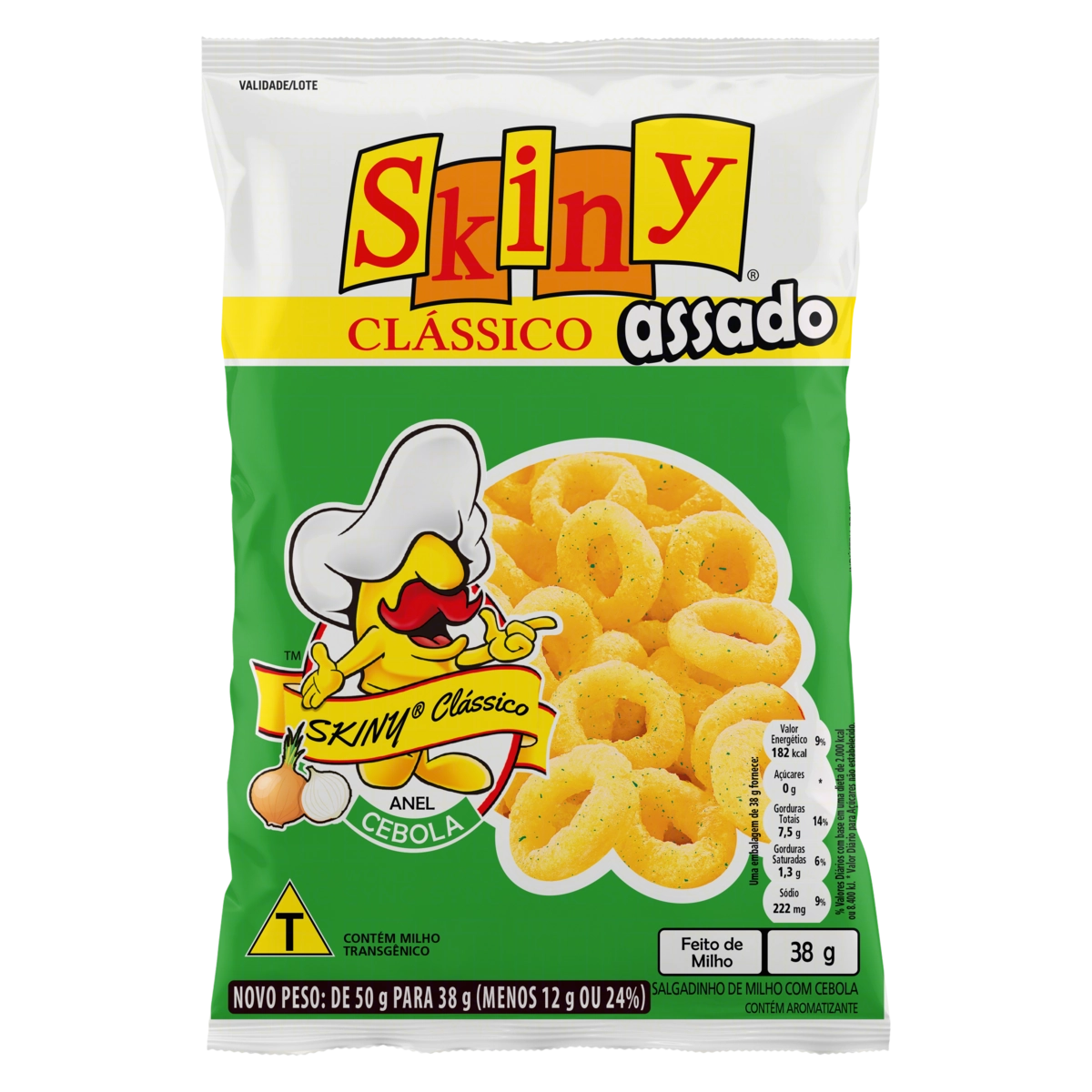 Salgadinho De Milho Anel Cebola Skiny Clássico Pacote 38g