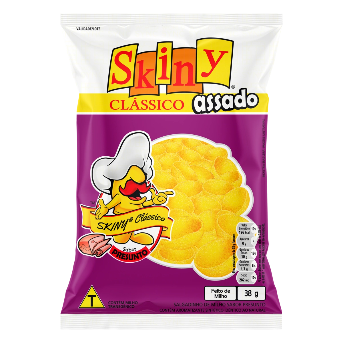Salgadinho De Milho Presunto Skiny Clássico Pacote 38g