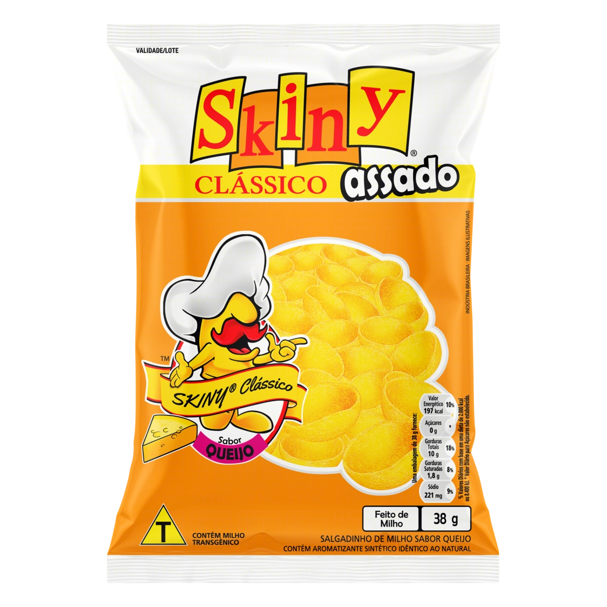 Salgadinho De Milho Queijo Skiny Clássico Pacote 38g