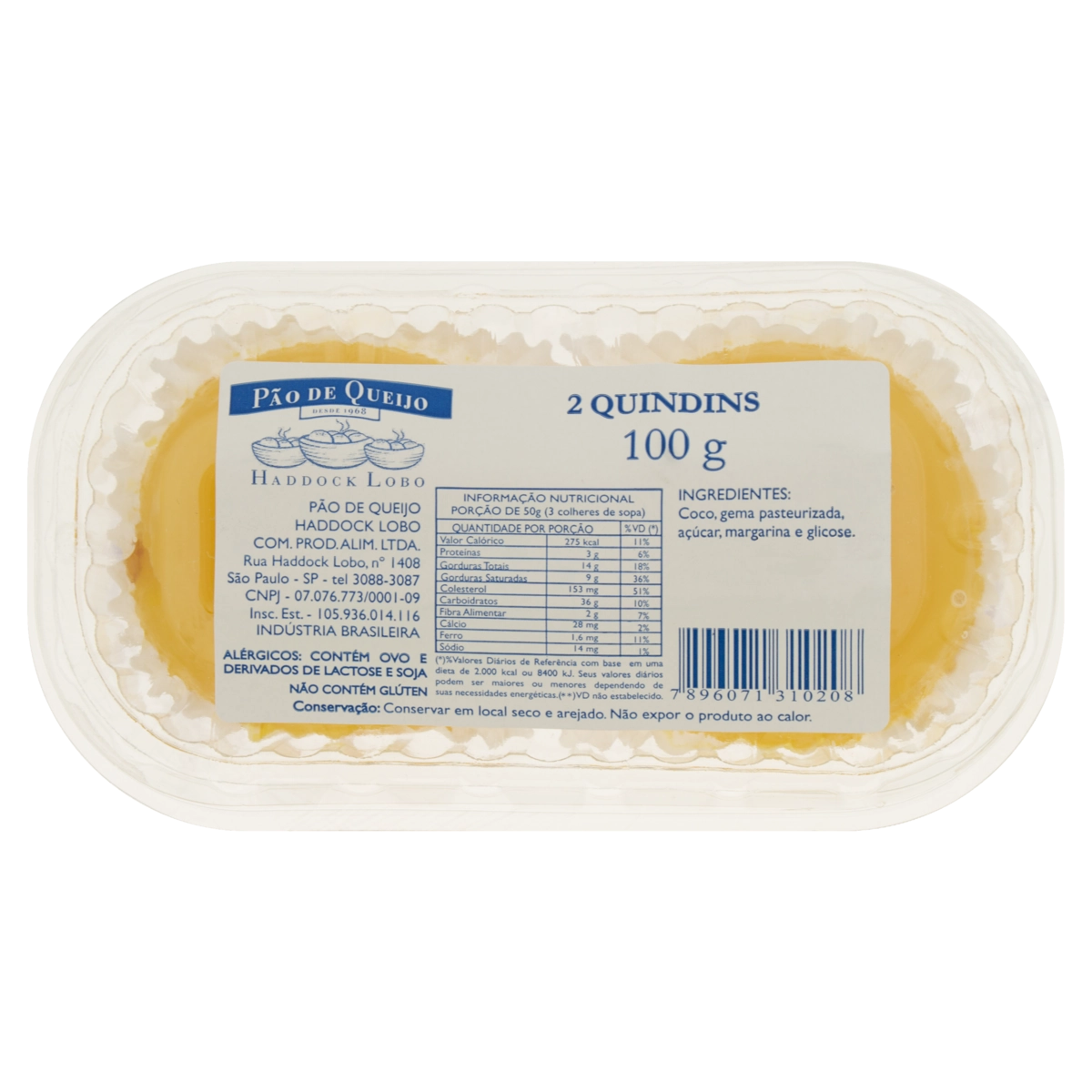 Quindim HADDOCK 100g Caixa com 2 Unidades