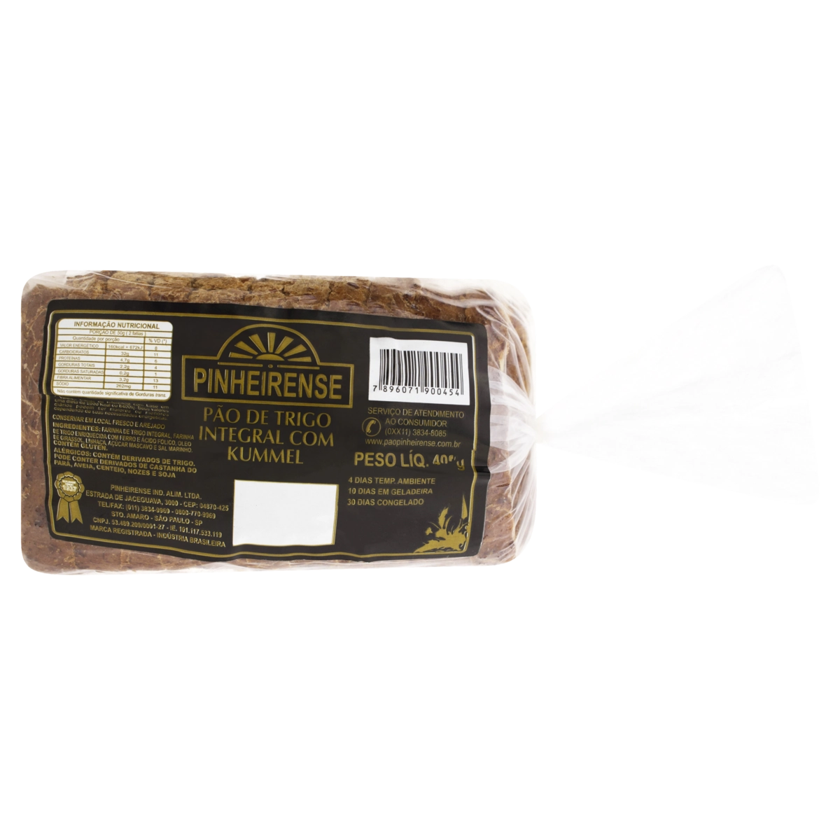 Pão Integral Kummel Pinheirense Pacote 400g
