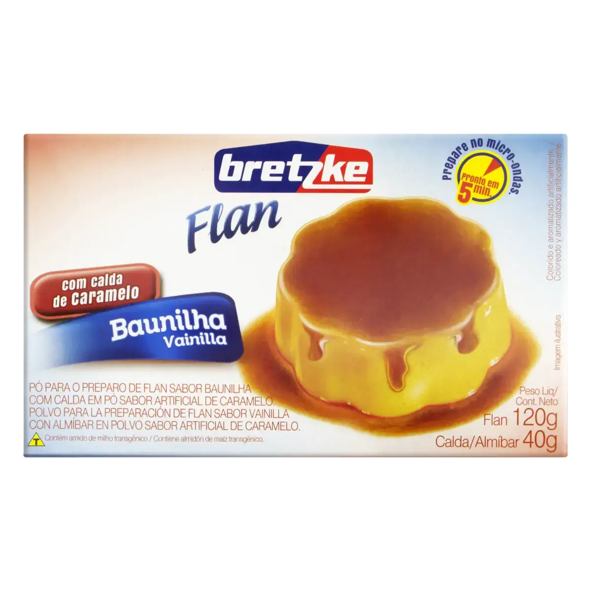 Pó Para Flan Baunilha Calda De Caramelo Bretzke Caixa 160g