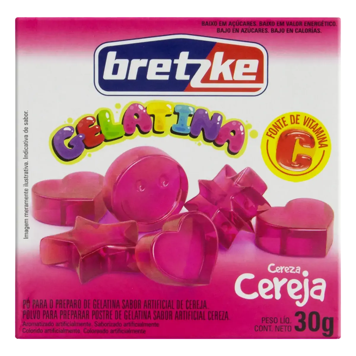Gelatina Pó Cereja Bretzke Caixa 30g