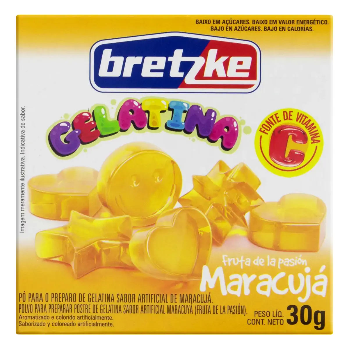 Gelatina Pó Maracujá Bretzke Caixa 30g