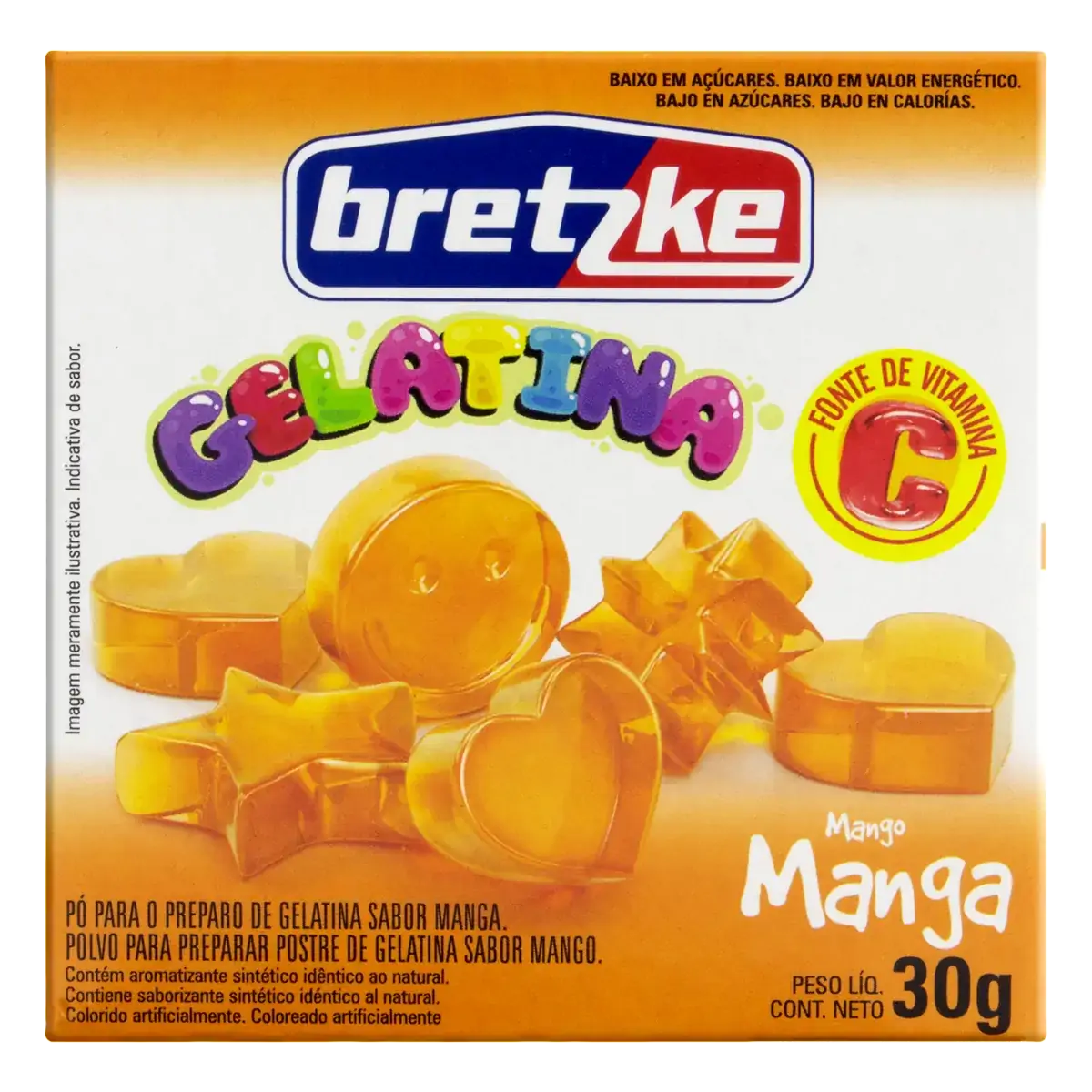 Gelatina Pó Manga Bretzke Caixa 30g