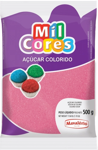 Açúcar Colorido Mavalério Rosa
