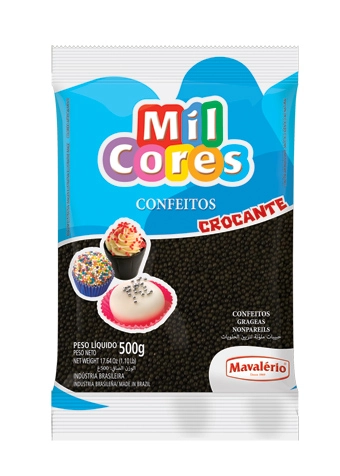 Confeito Micanga Preta N0 Mil Cores 500g