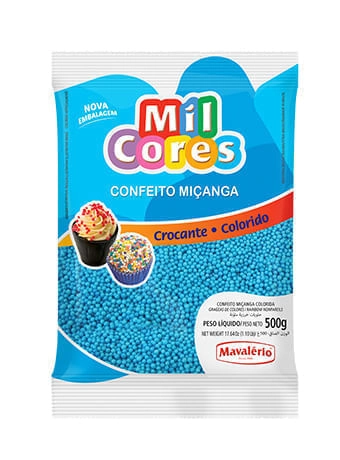Pad.confeito Mavalerio Micanga Azul 500gr