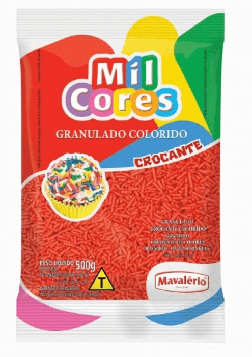 Confeito Mavalerio Crocante Vermelh 500g