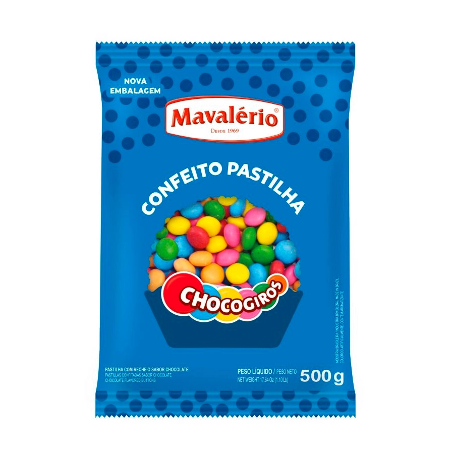 Pastilha De Chocolate Chocogiros Pacote 500g