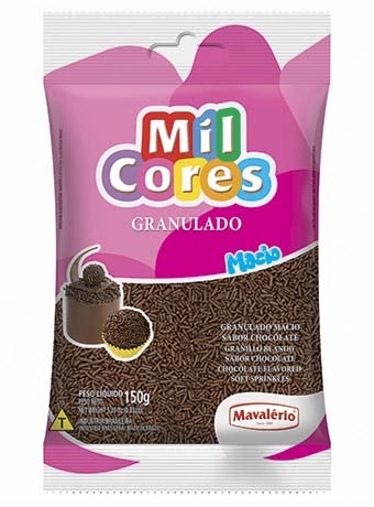 Confeito Granulado Macio Chocolate Mil Cores Pacote 150g