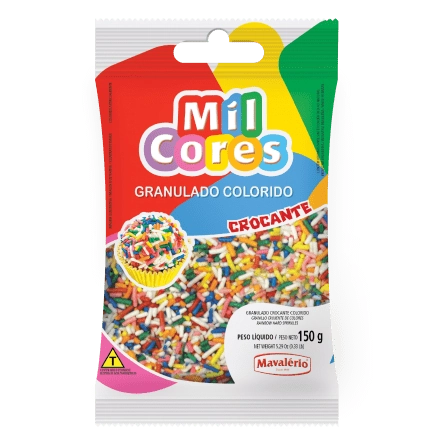 Confeito Granulado Colorido Mil Cores Pacote 150g