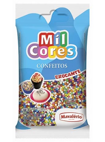 Confeito Miçanga Colorido Mil Cores Pacote 80g