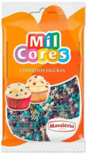 Conf Figura Estrela Brc/azul/lilas 50g Mavalerio