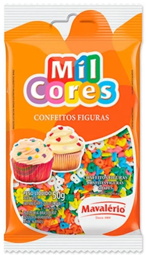 Confeito Mil Cores 50 G Alfabeto 4861