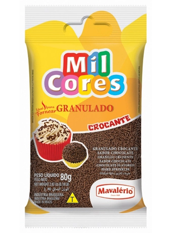 Confeito Granulado Chocolate Mil Cores Pacote 80g