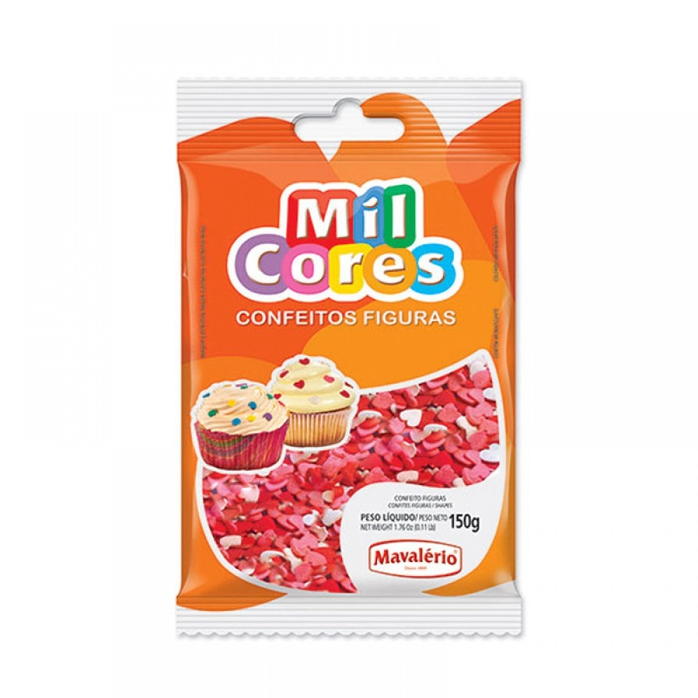 Confeito Coração Mil Cores Pacote 150g