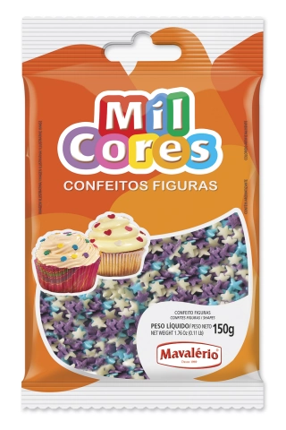 Confeito Mil Cores Estr Brc Ll Az 150g