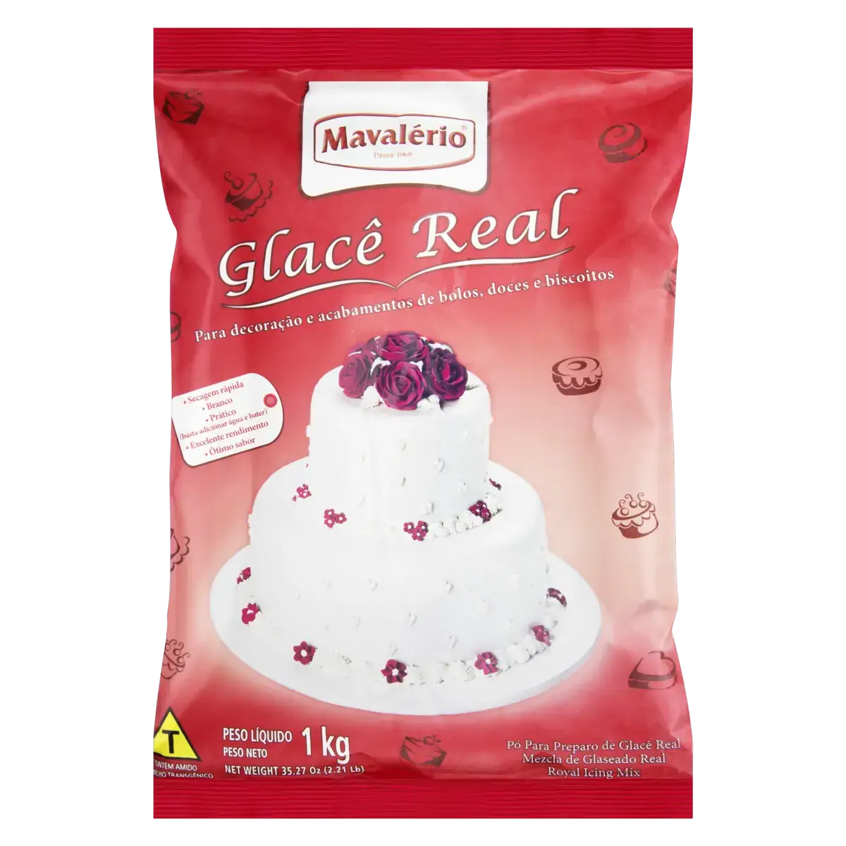 Pó Para O Preparo Glacê Real Mavalério Pacote 1kg