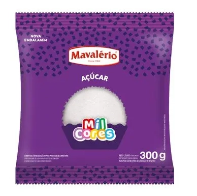 Acucar Colorido Branco 300g Mavalerio