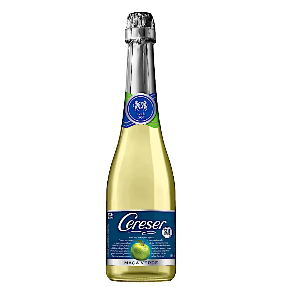Bebida Zero álcool Maçã Verde Cereser Garrafa 660ml