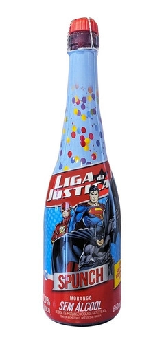 Sidra Zero álcool Morango Liga Da Justiça Spunch Garrafa 660ml