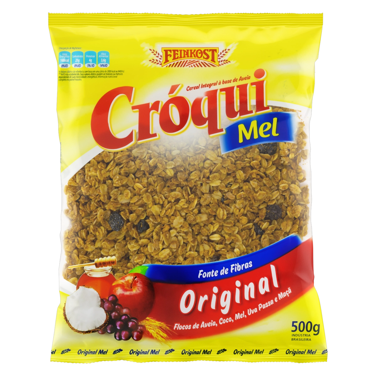 Cereal à Base De Aveia Integral Original Mel Feinkost Cróqui Pacote 500g