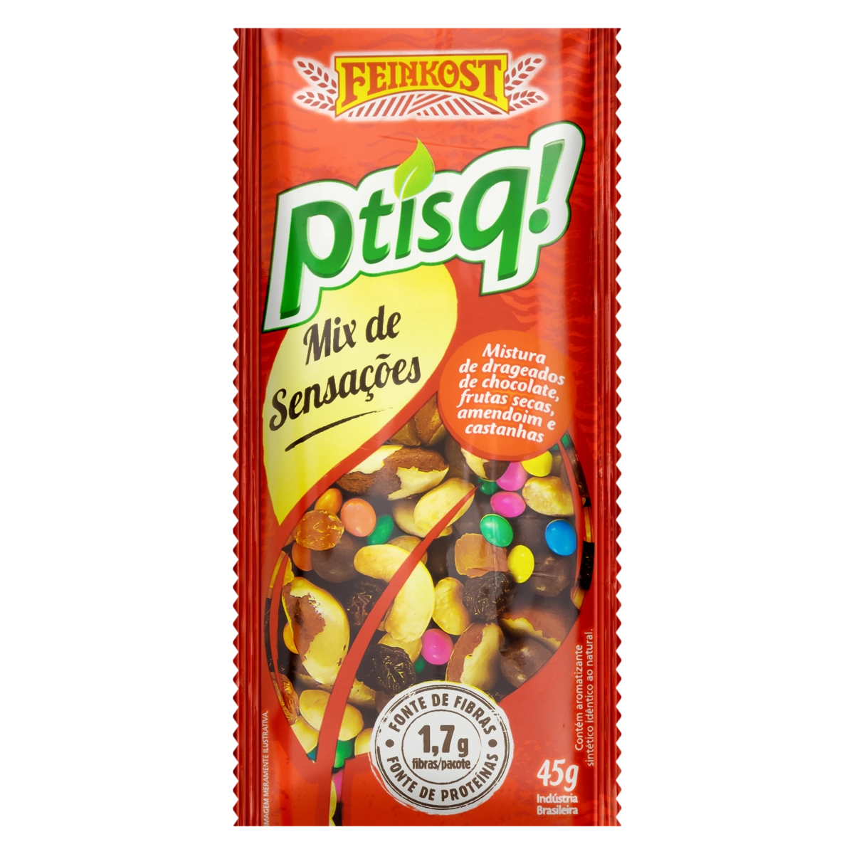 Ptisq Mix de Sensaçães Mistura de Drageados de Chocolate, Frutas Secas, Amendoim e Castanhas FEINKOS