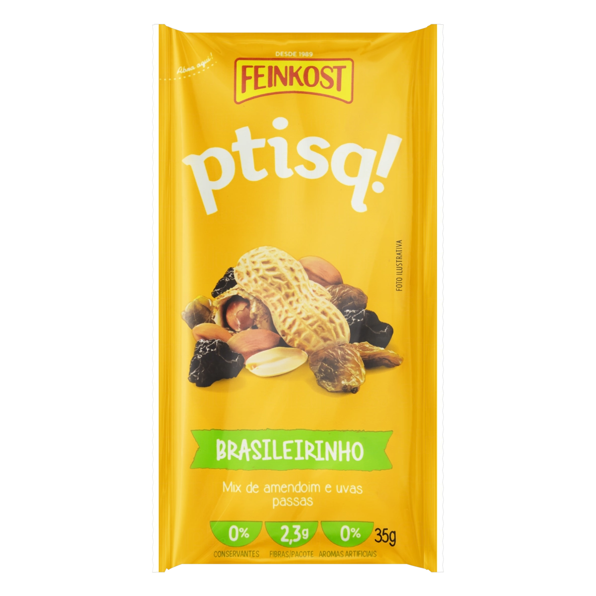 Mix De Frutas E Sementes Brasileirinho Feinkost Ptisq Pacote 35g
