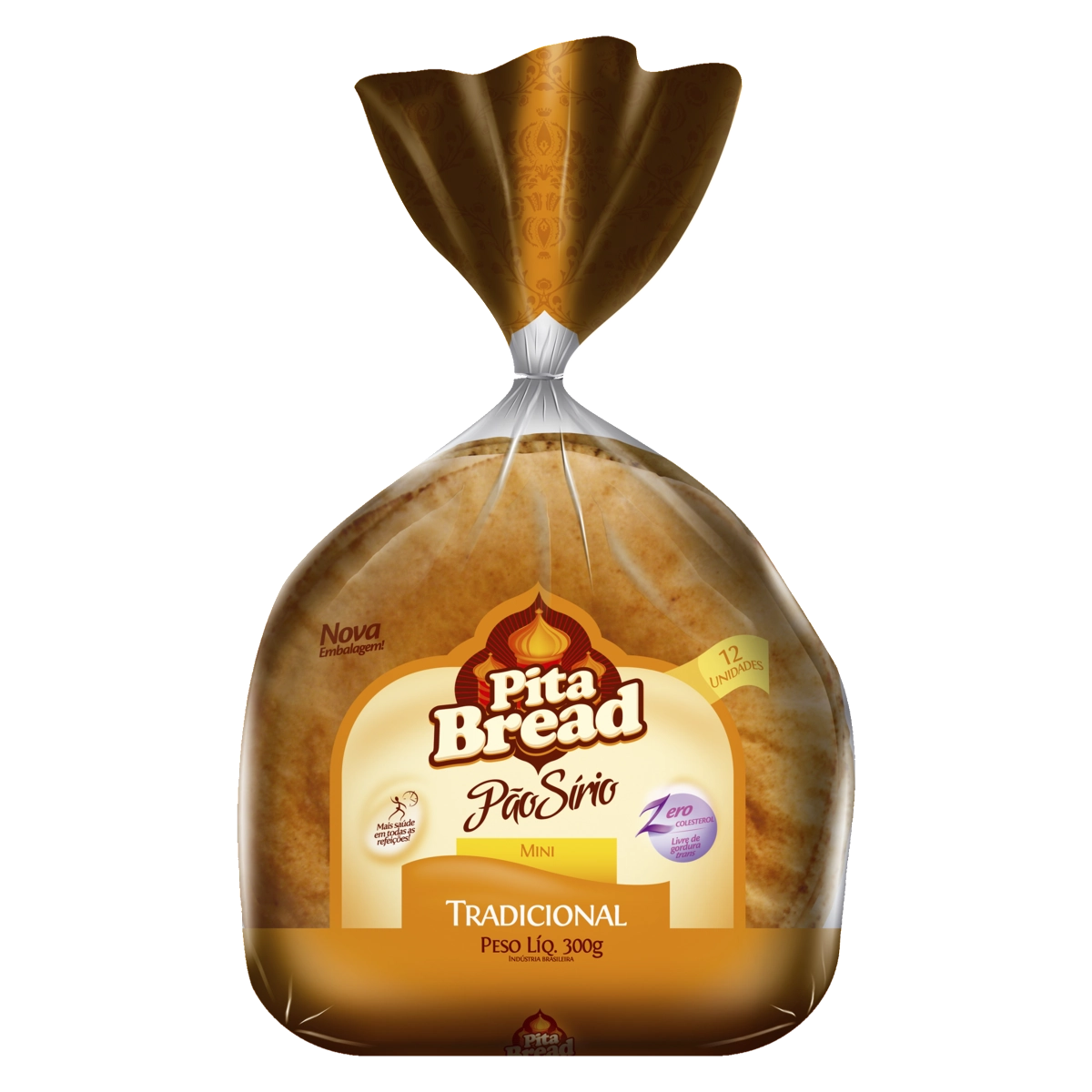 Mini Pão Sírio Tradicional PITA BREAD 300g
