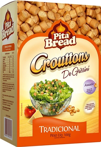 Crouttons De Grissini Tradicional Pita Bread Caixa 100g