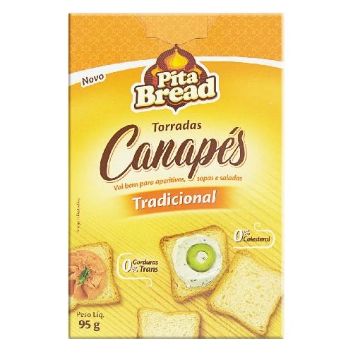 Torrada Canapés Tradicional Pita Bread Caixa 95g