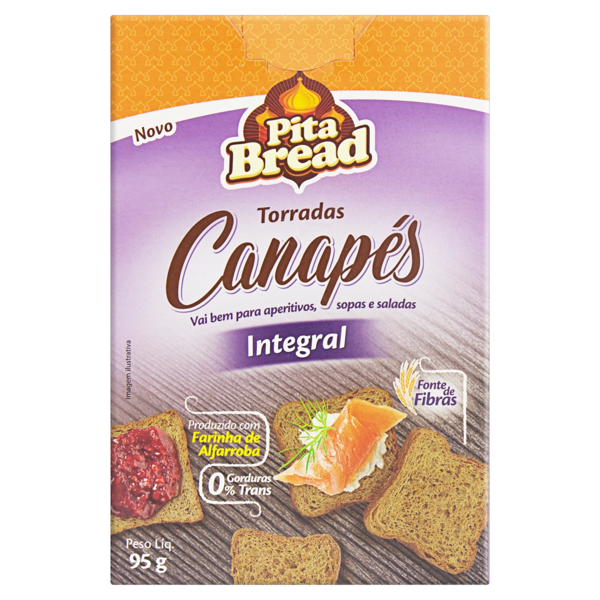 Torrada Canapés Integral Pita Bread Caixa 95g