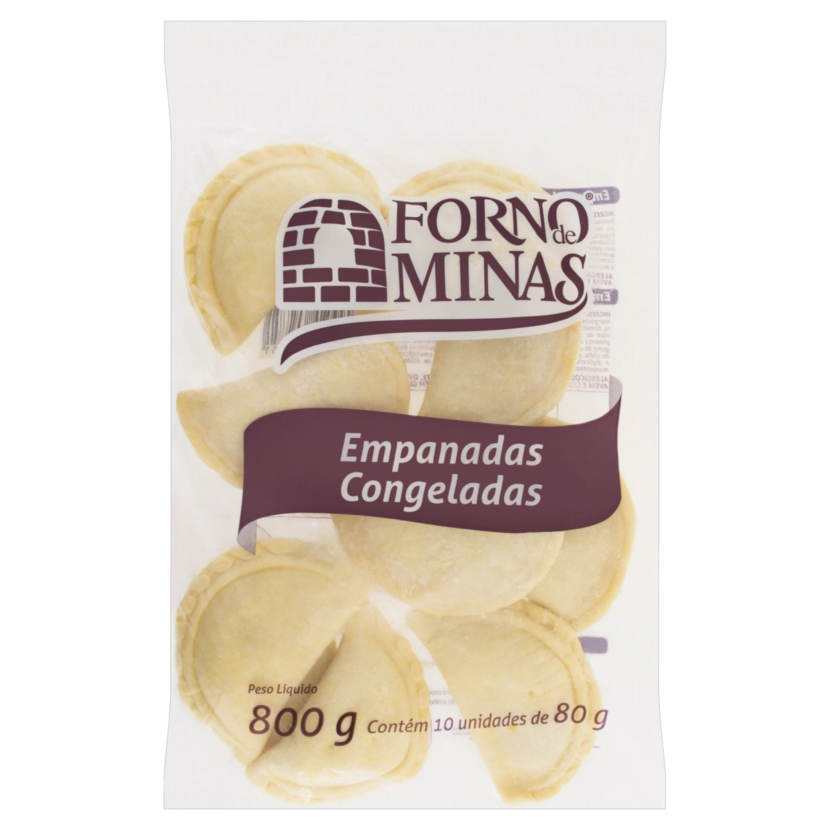 Empanada Congelada Frango Forno De Minas Pacote 800g 10 Unidades