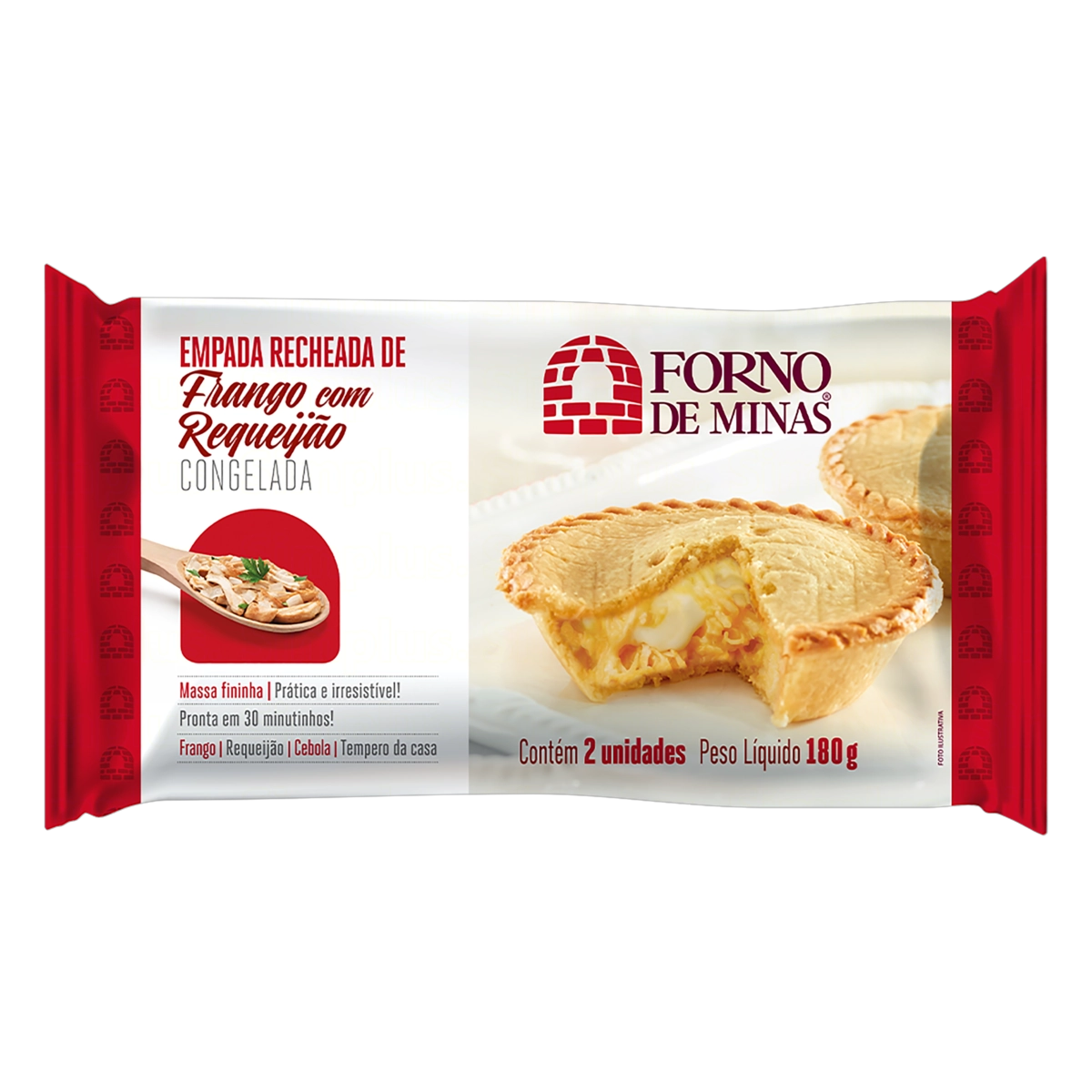 Empada Congelada Recheio Frango Com Requeijão Forno De Minas Pacote 180g 2 Unidades