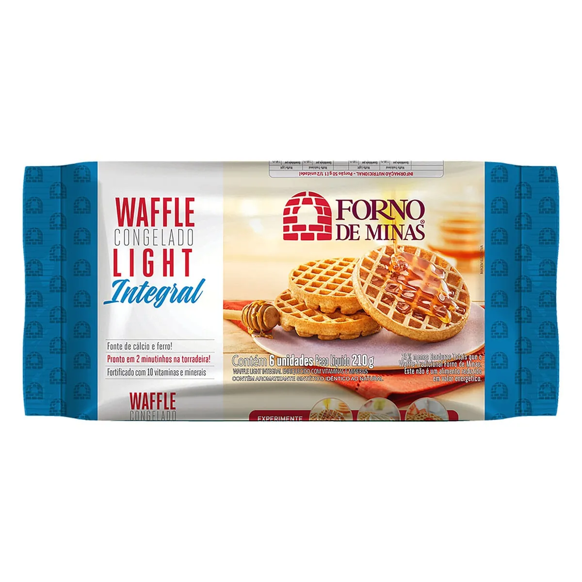 Waffle Integral Congelado Light Forno de Minas 222g