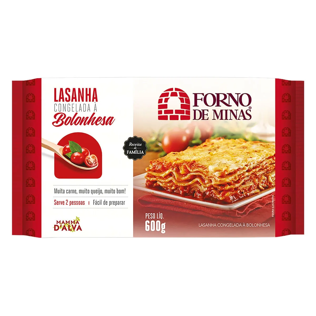 Lasanha Congelada Bolonhesa Forno de Minas 600 g