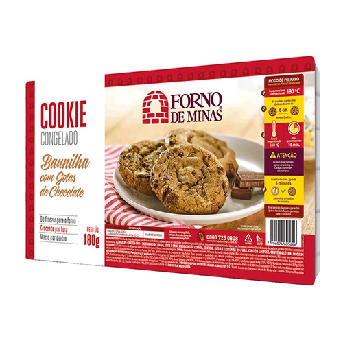 Cookie Forno Minas 180g Baunilha C Gotas Choc Cong.