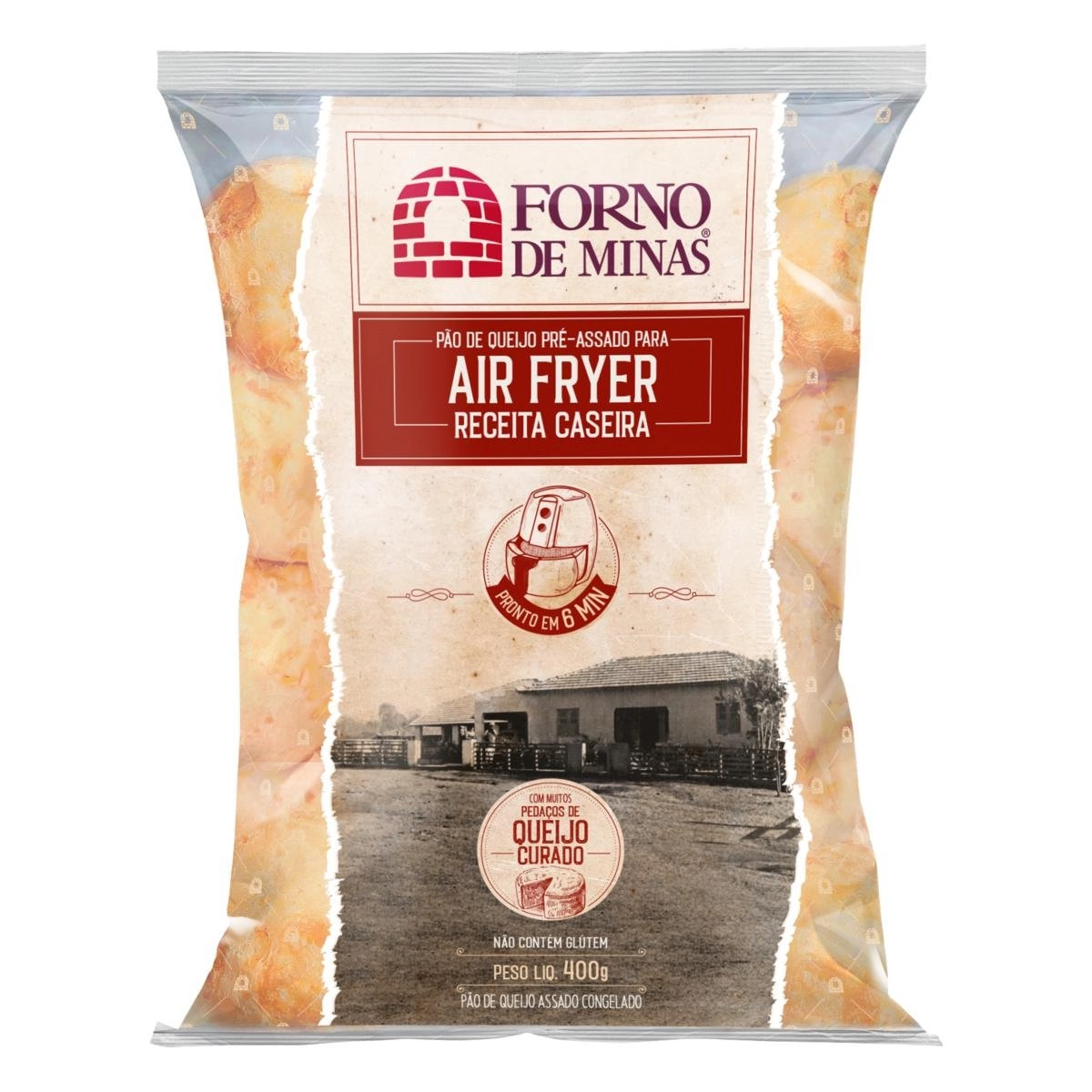 Pão De Queijo Pré Assado Congelado Forno De Minas Receita Caseira Pacote 400g