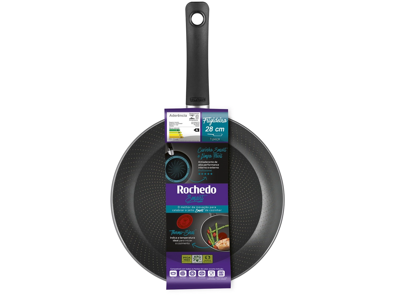 Frigideira Francesa 28 Rochedo Smart - Preto