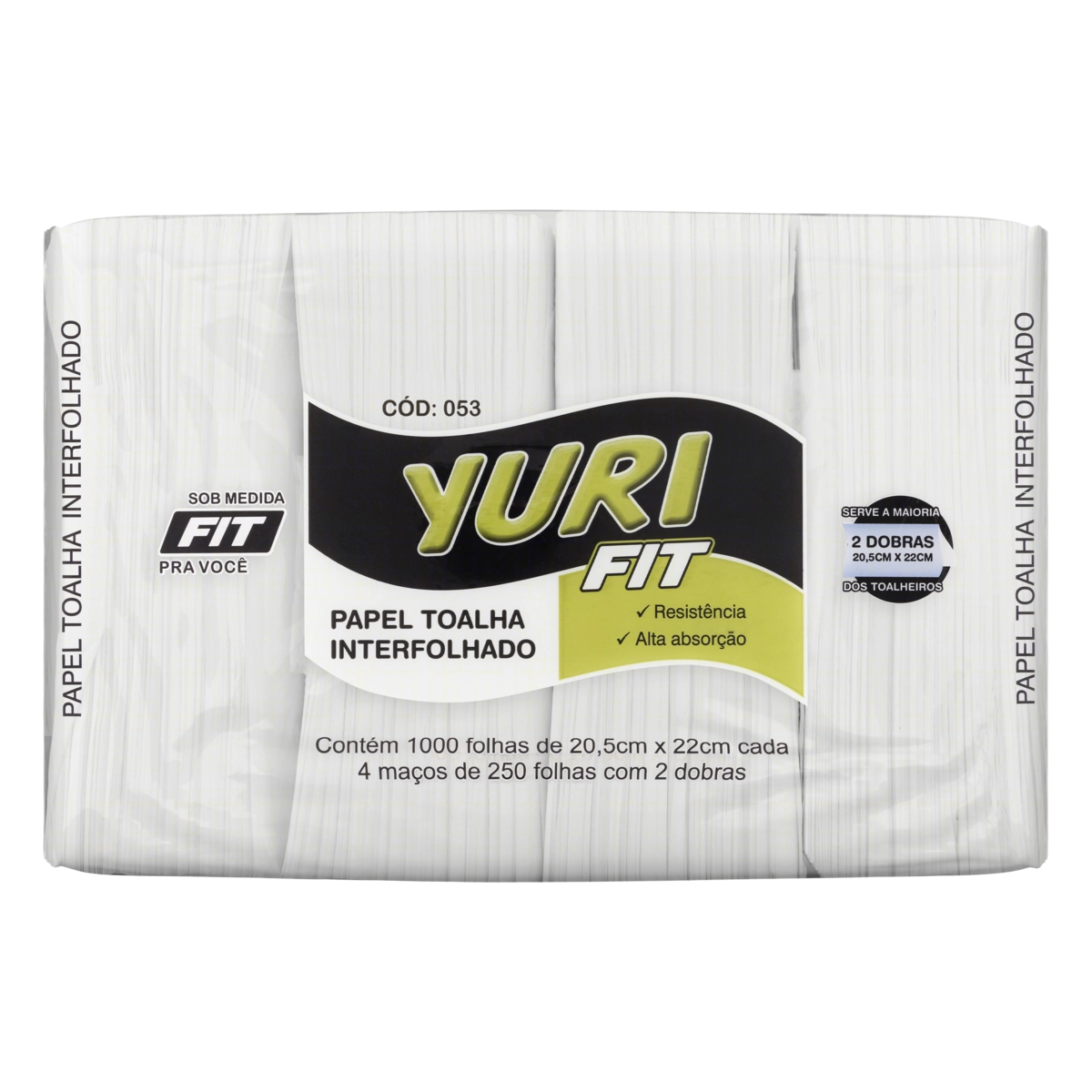 Toalha De Papel Interfolhado Yuri Fit Pacote 4 Unidades