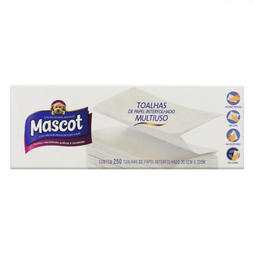 Toalha De Papel Interfolhado Mascot Caixa 250 Unidades